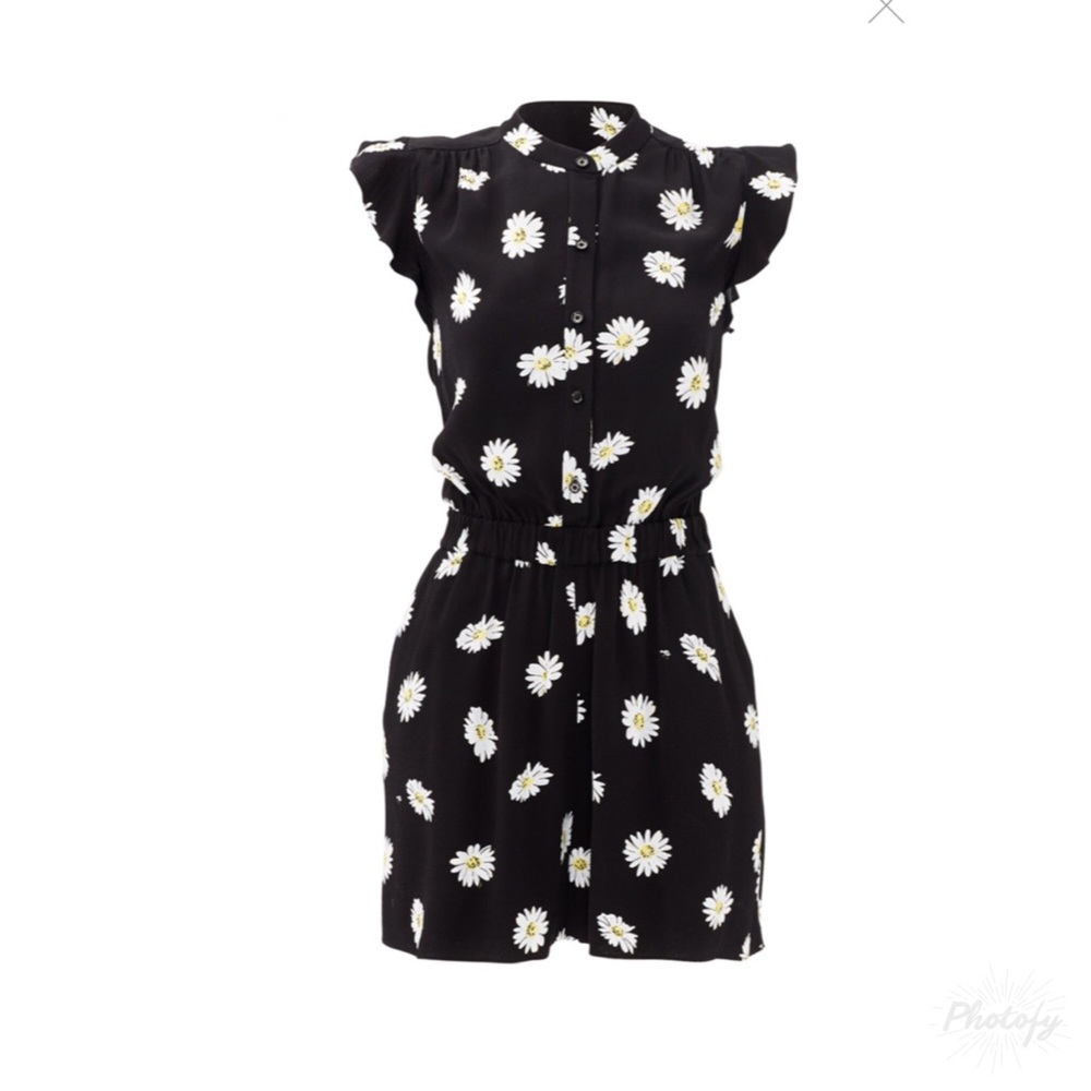 Kate Spade Daisy Dot Crepe Romper 🌼🖤